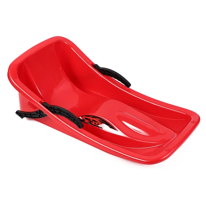 Downhill Sprinter Flexible Kids Toddler Plastic Cold-Resistant Toboggan Snow Sled with Pull Rope and Handles
