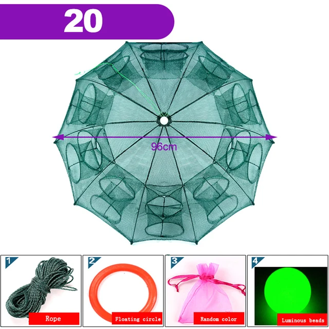 Portable 4-20 Hole Nylon Automatic Fishing Shrimp Trap Fishing Nets China For Sale