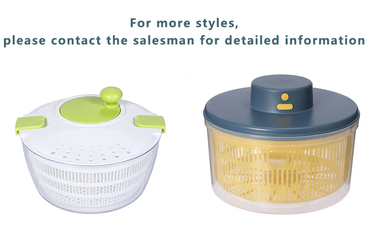 K & B Kitchen Vegetable Tool Salad Spinner Effortless Fast Drying Spinning Rotating Colander