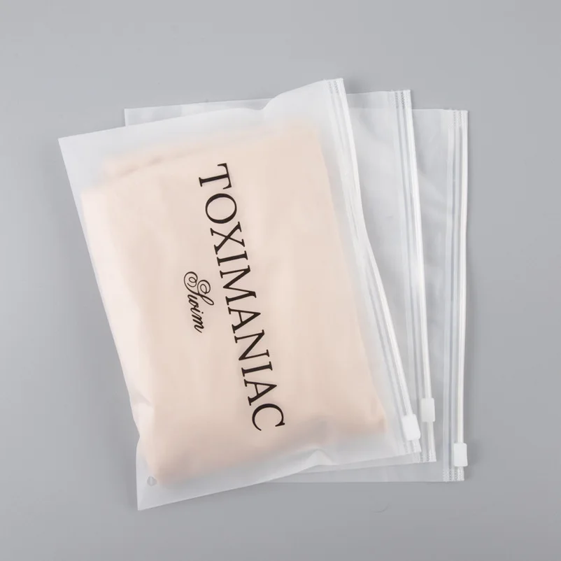 Resealable Poly Ziplock Bags Biodegradable Custom Frosted PVC Self Seal Zipper Lock T-shirt Clothing Packaging Plastic Bags