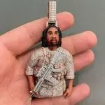 Custom Initial Name Pendant Customized Logo Full Iced Out Charm S925 Vvs D Moissanite Diamond Letter Chain For Men And Women