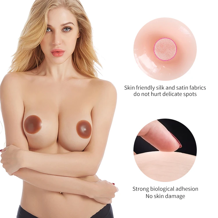 stylish washable sustainable traceless invisible sticky silicone nipple covers for womens strapless