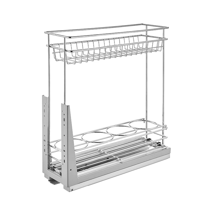 Two layers of simple pull basket Bottle and jar storage basket Barbed wire basket