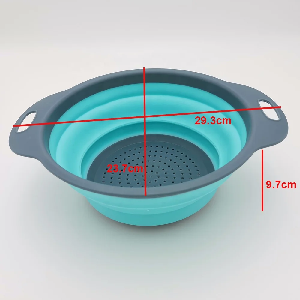 Kitchen Foldable Silicone Strainers Collapsible Colanders With Handles Space-saver Folding Strainers Colander