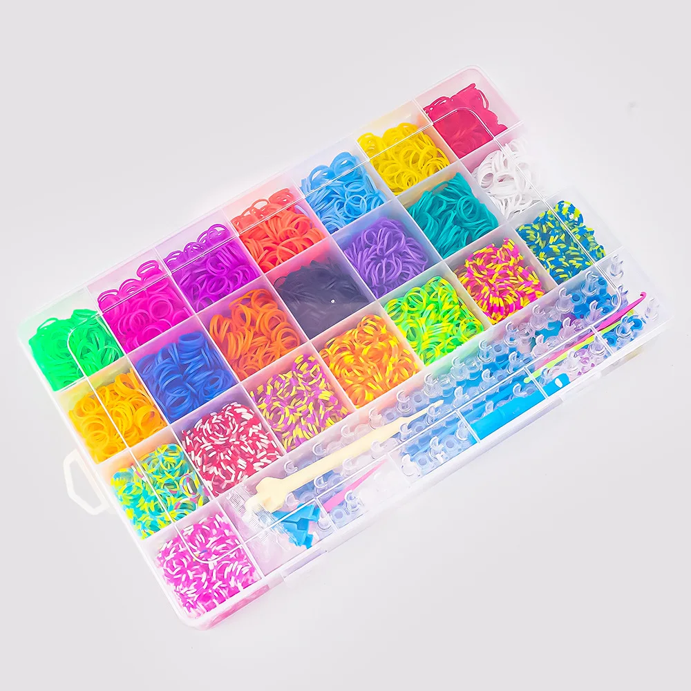 XIMAI Rainbow Bands Bracelet Rubber Making Loom Diy Kit For Girls Kids Creativity Gift To Improve Imagination