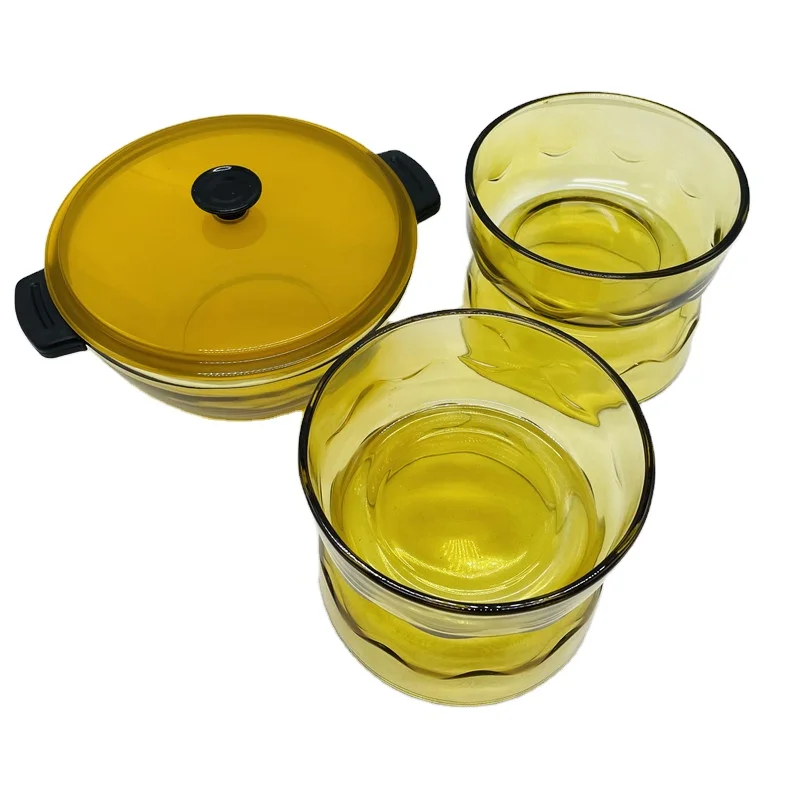 factory outletFactory  price Hot sale 5-piece set of glass bowls and plates Salad fruit glass bowl  Kitchen glass tableware