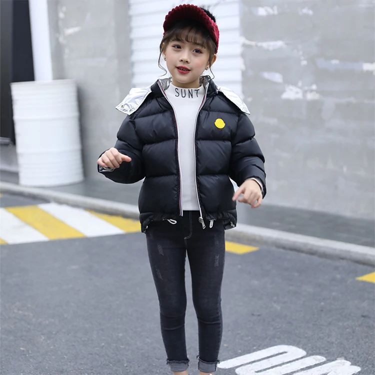 
Factory price both positive and negative girls shiny down jacket kids duck down jacket for children 