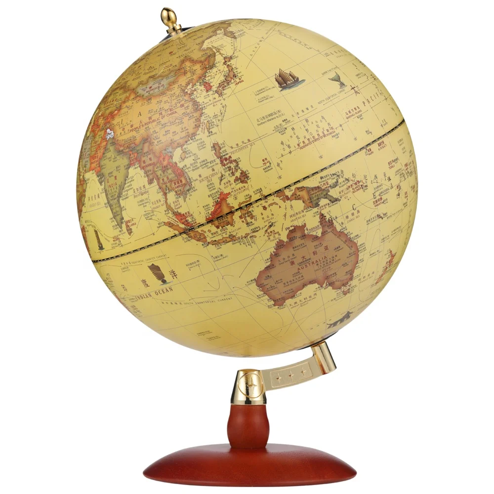Factory Wholesale Large Earth Globe Desktop Globe Terrestre with Chargeable LED Lighting for Decoration & Education