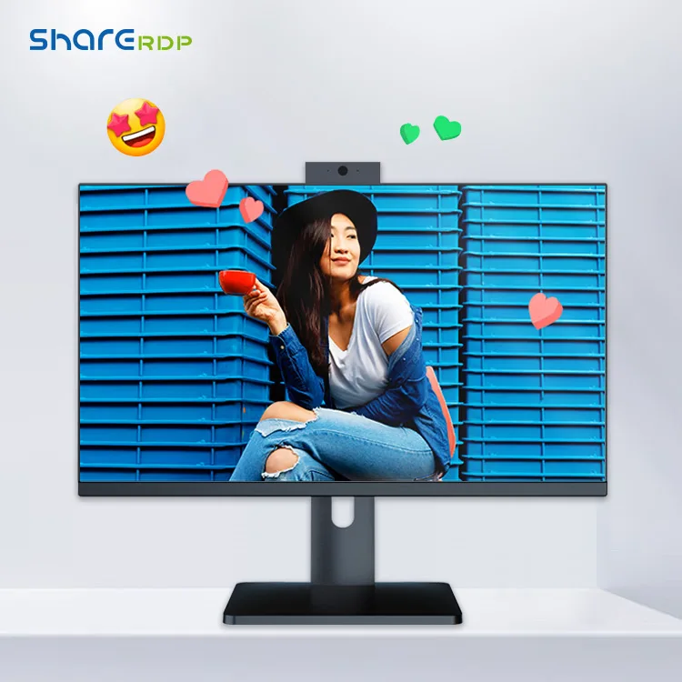 Sharerdp Custom Intel 11th Gen 1135G7 27 inch 23.8 inch IPS LCD Lifting rotating bracket all in one PC computer core I3 I5 I7