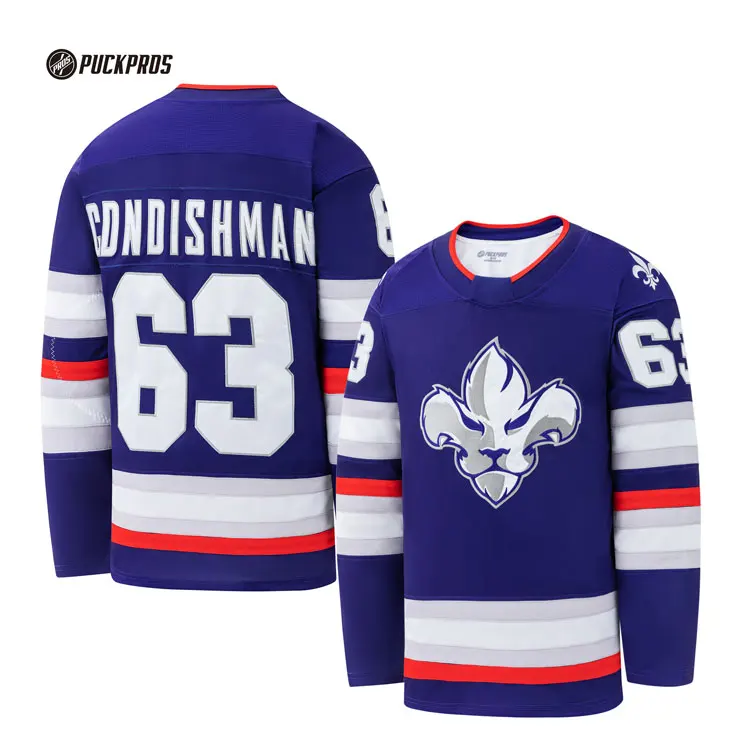 High Breathable 100% Polyester Team Custom Ice Hockey Shirt Embroidery Tackle Twill Ice Hockey Jersey For Youth