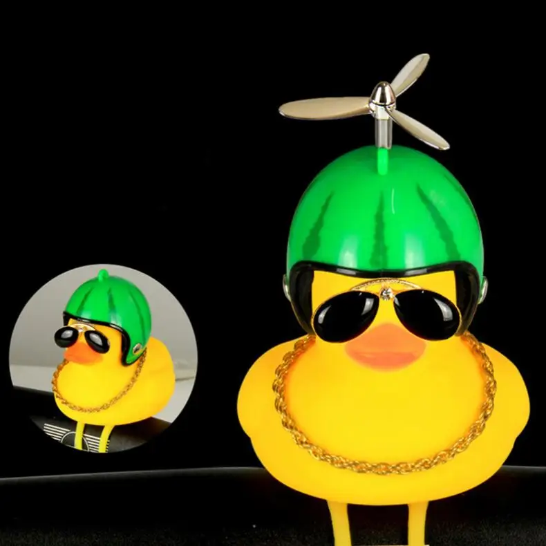 Istaride Cute Bicycle Bell With Light Broken Wind Small Yellow Duck Bike Bell MTB Road Bike Motor Helmet Riding Bicycle Horn