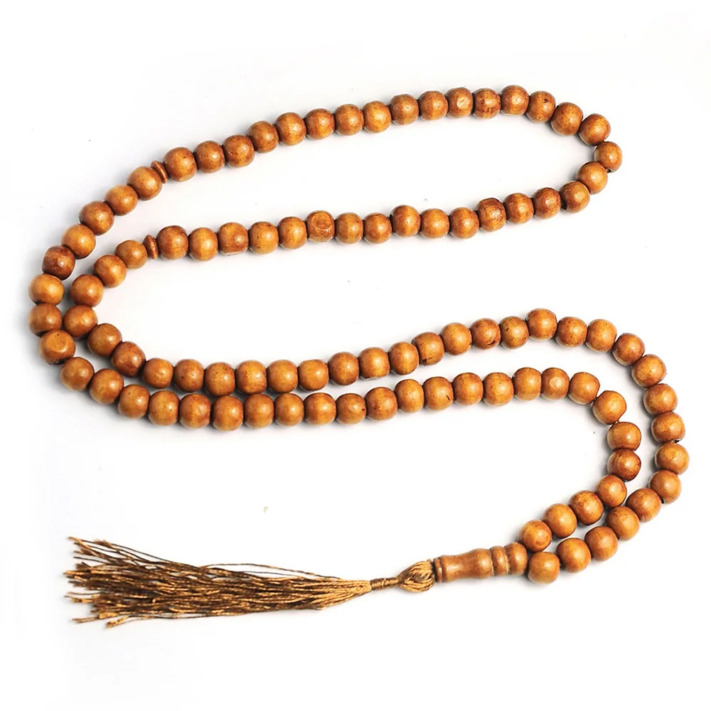 Лидер продаж дешевые исламские молитвенные бусины Tasbih деревянные 99 бусин мусульманские украшения Рамадан с кисточками подарок