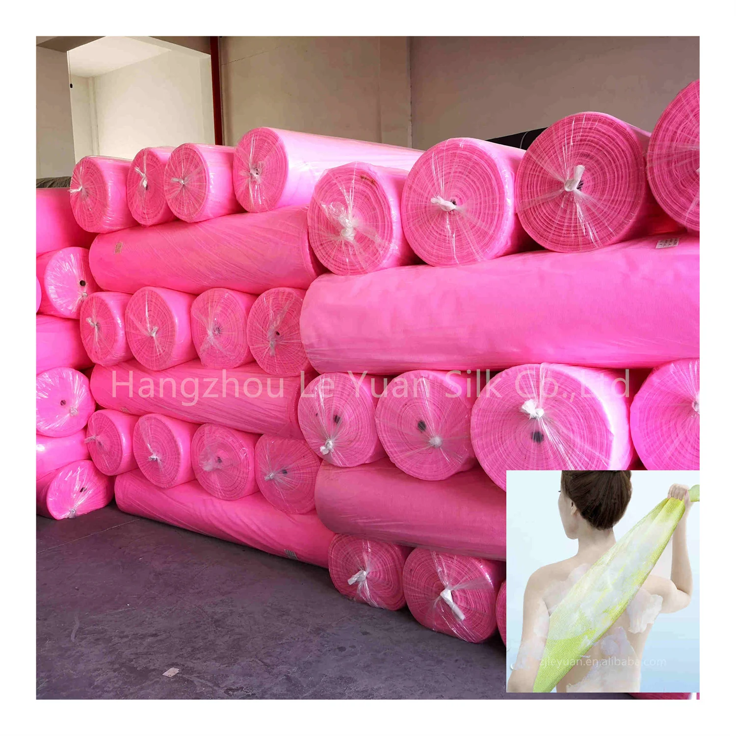 Товары для ванны, японская ткань для мытья, рулон 100% нейлоновой ткани из полиэстера с индивидуальным цветом