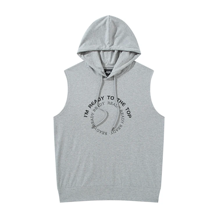 Мужской Топ с капюшоном для тренажерного зала, майка от производителя, мужские майки без рукавов с шелковым принтом, футболка