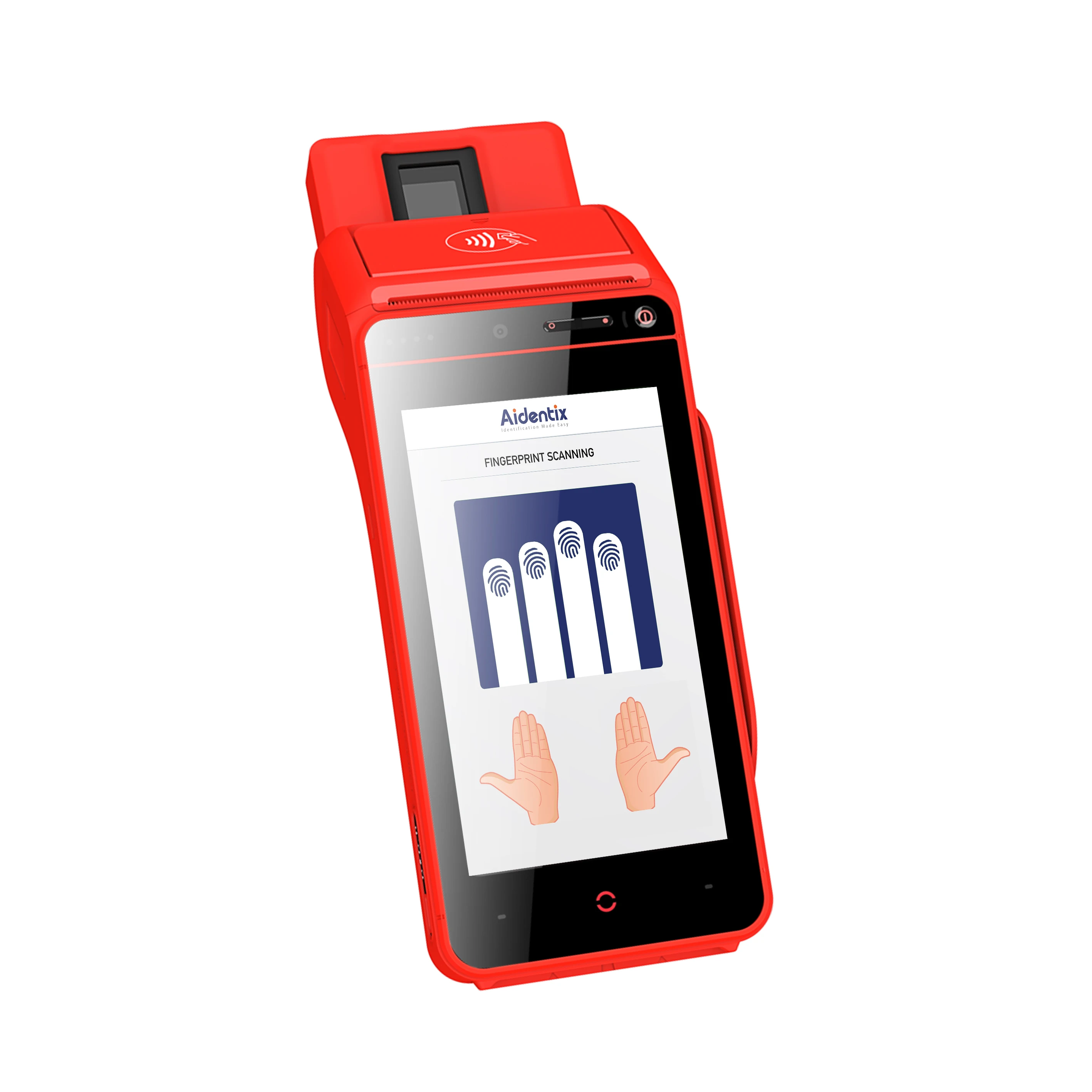 MSR/IC/NFC Qr Code Fingerprint Biometric Handheld Android POS Terminal