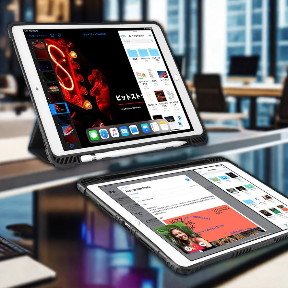 Business Style Folio TPU PC Material Drop and Scratches Resistance Original IPad 10.2 inches 2019/2020/2011 Protective Cover