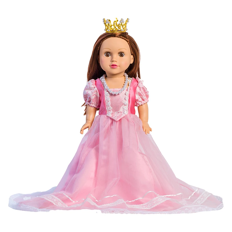Hot Sell 18inch Girl Dolls Soft Vinyl Realistic Doll Toys American Girls Fashion Doll with Various Hair Clothe