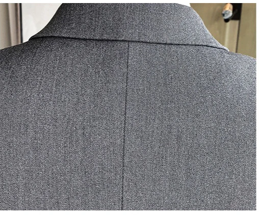 Костюм облегающий мужской из 3 предметов, однотонный однобортный Блейзер, жилет, брюки, на одной пуговице, для деловых встреч и выпускного вечера