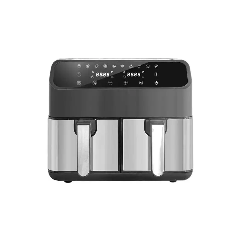 Wholesale digital double air fryer black electric double basket air fryer stainless steel hot air fryer