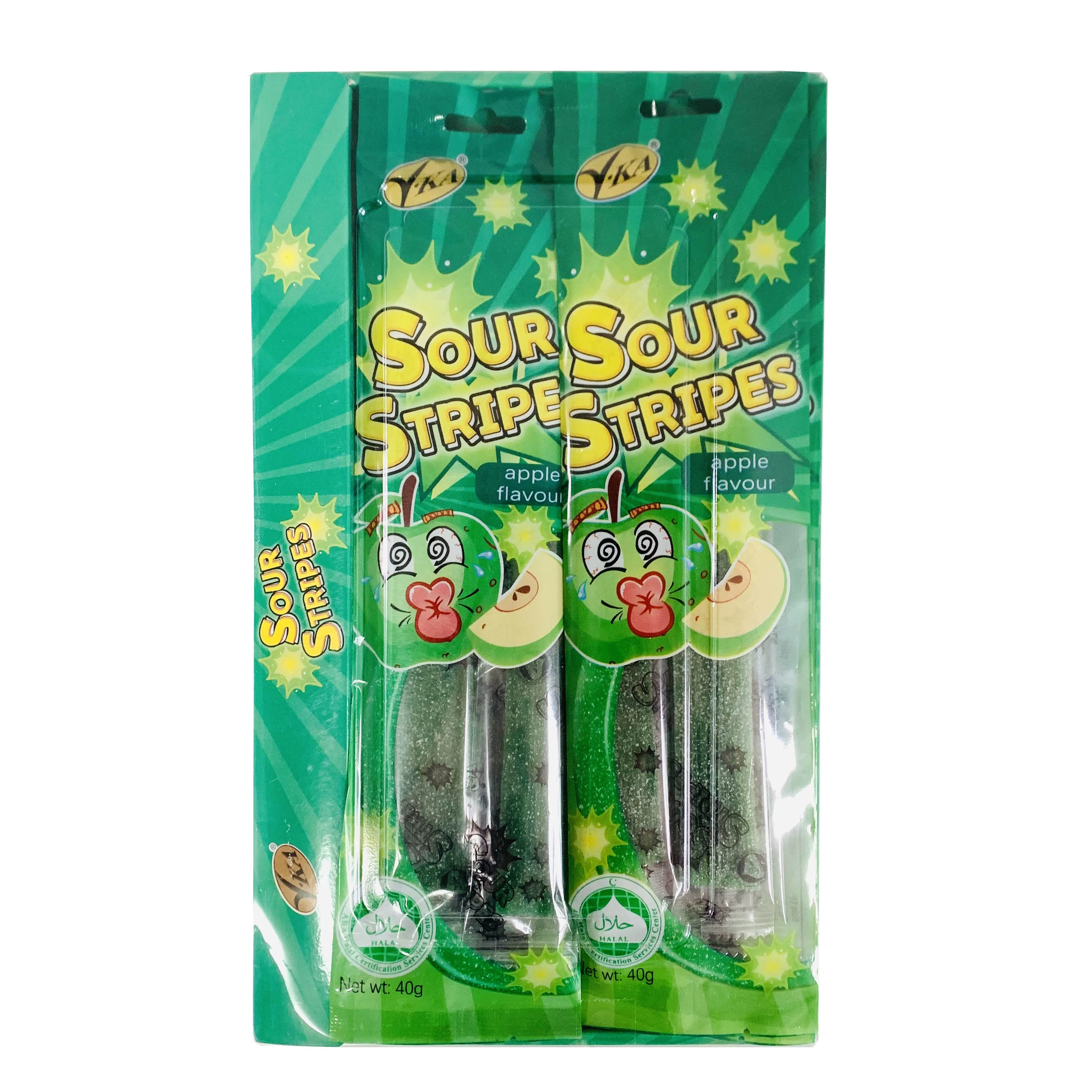Individually Wrapped Apple Flavored Sugar Coated Sour Belts Candy Licorice Candy Strips Yummy Rainbow Sour Jelly Halal Candy