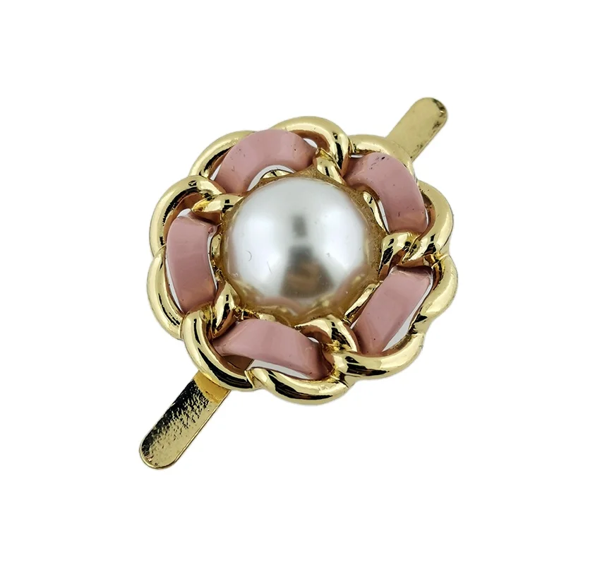 2022 new Colored pearl alloy material  accessory pin buckle for shoe/bag