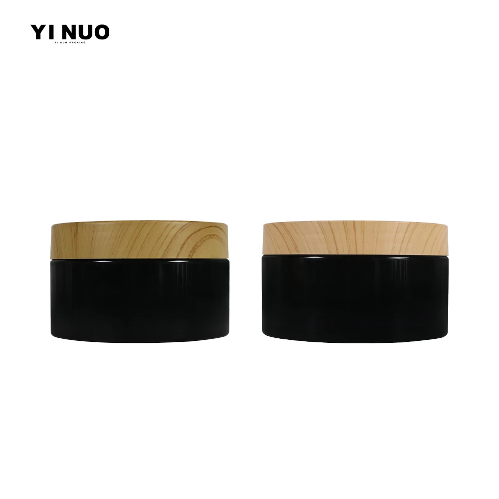 150ml 180ml 200ml 250ml home storage jar Clear Pet Jars Container With Plastic bamboo Lid Transparent Plastic Storage Bottle