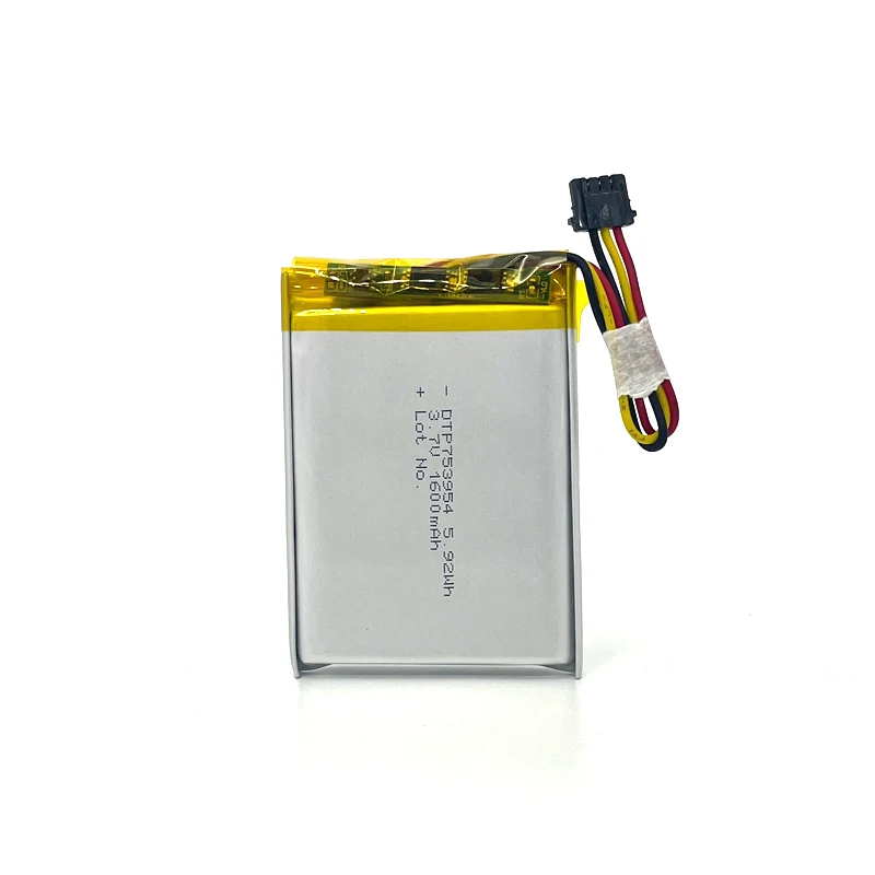 IEC62133 Certified 1600mAh lipo 753954 3.7 lithium ion small rechargeable polymer battery 3.7v
