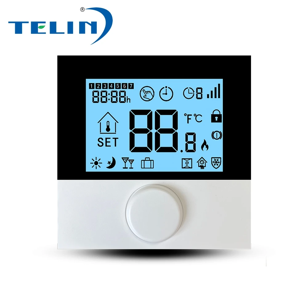 Telin AC8068 Tuya Digital Floor Heating Systems & Parts Electric Water Gas Boiler Wired Underfloor Heating Thermostat Wireless