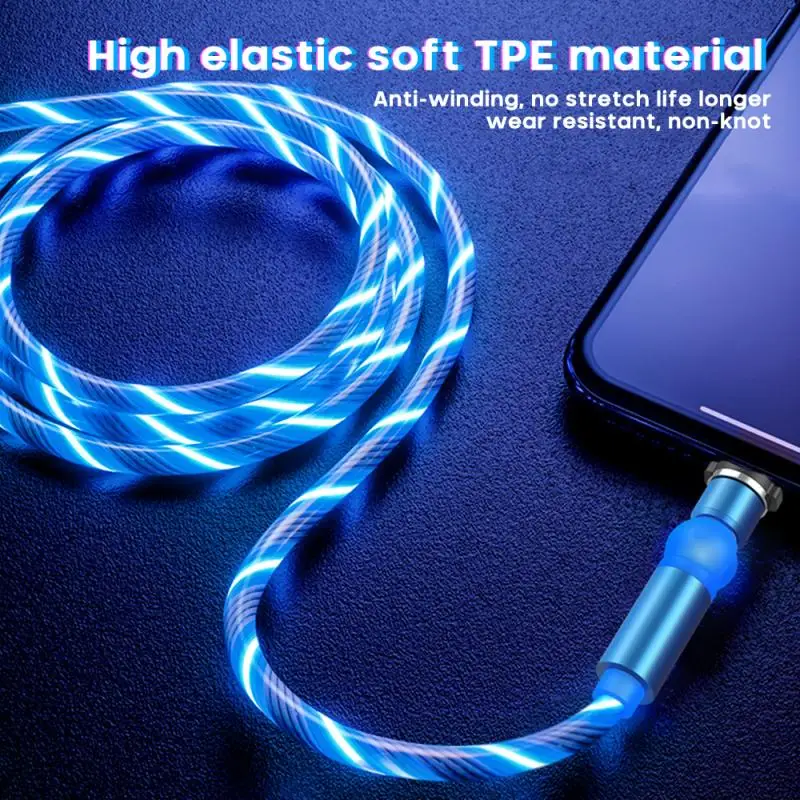 Factory Price LED Magnetic 3 in1 2.0A USB Cable with LED indicator power cable for mobile phone