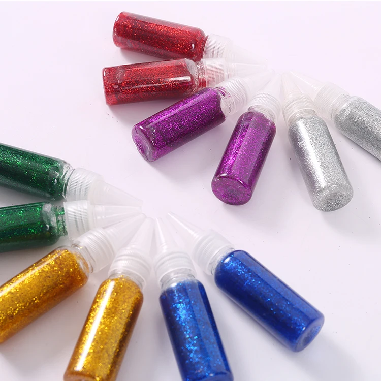 Hot Selling Shiny Non-toxic Bottle Glitter Gel Multiple Specifications Optional Glitter Glue For Kids Painting DIY