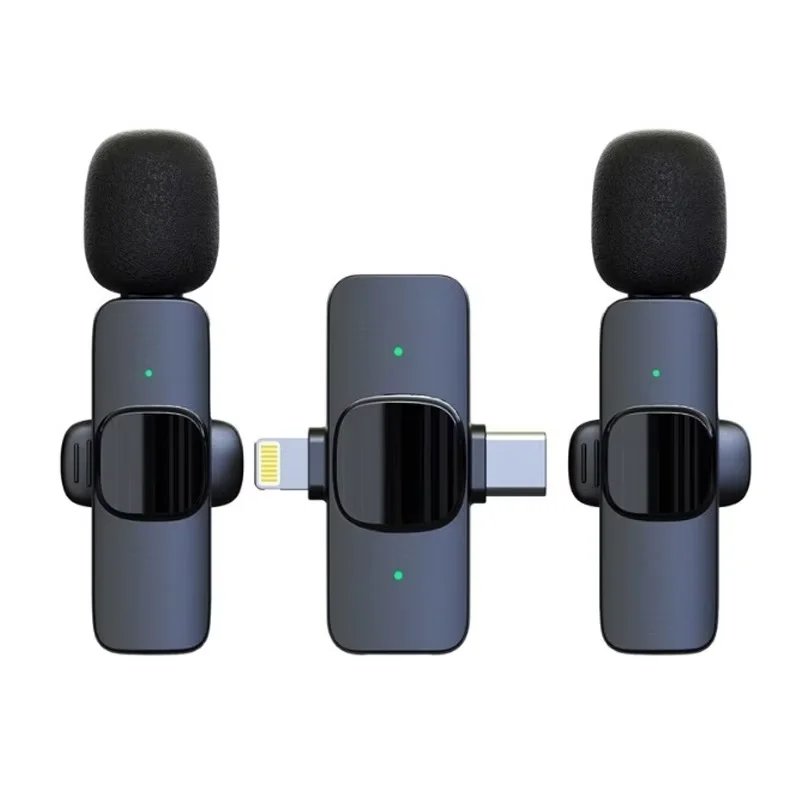 Mini Mic Noise Reduction K1 2 In 1 Wireless Lavalier Recording Lapel Microphone Podcast Microphone For Liverstreaming Vlog