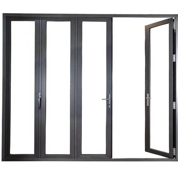 New design bathroom partition waterproof sliding soundproof thick glass 68 Broken bridge folding door