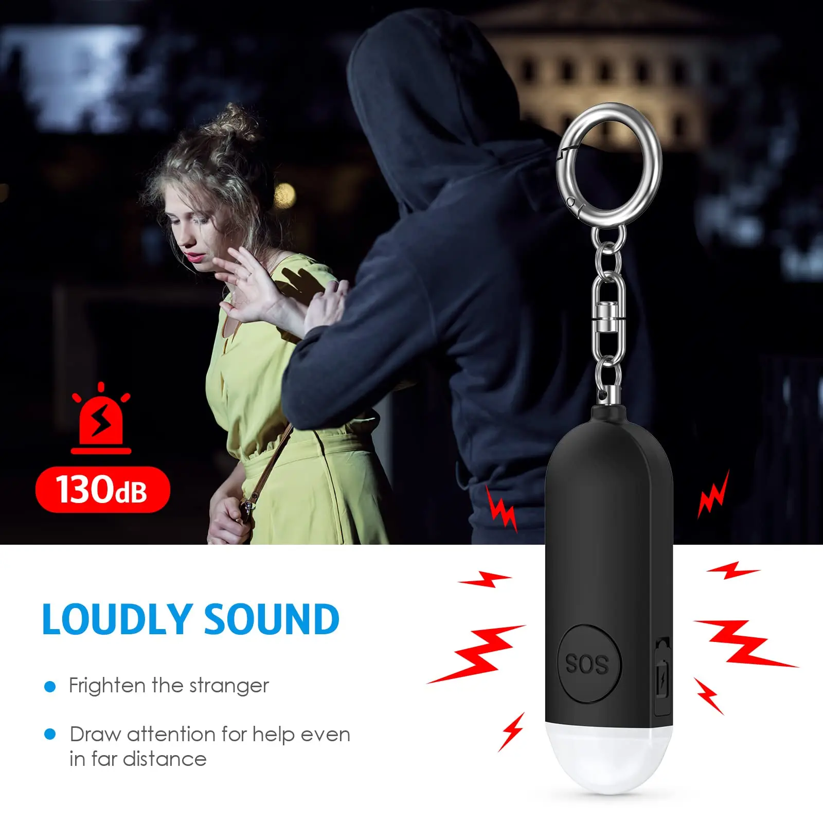 Personal  Mini Pink 150 Db 125db Shes Birdie New Fashion Mixed Color 24 Hours Personal Alarm Keychains Self Defensefor Seniors