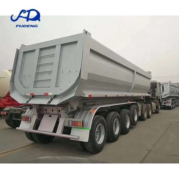 Hydraulic oil cylinder HYVA brand  4 5 6 axles rear dump trailer semi truck trailer for sale