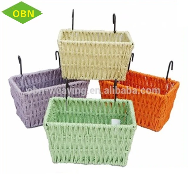 Hot sale colorful paper twine woven kids bike woven basket storage sundries shelves basket wall decor
