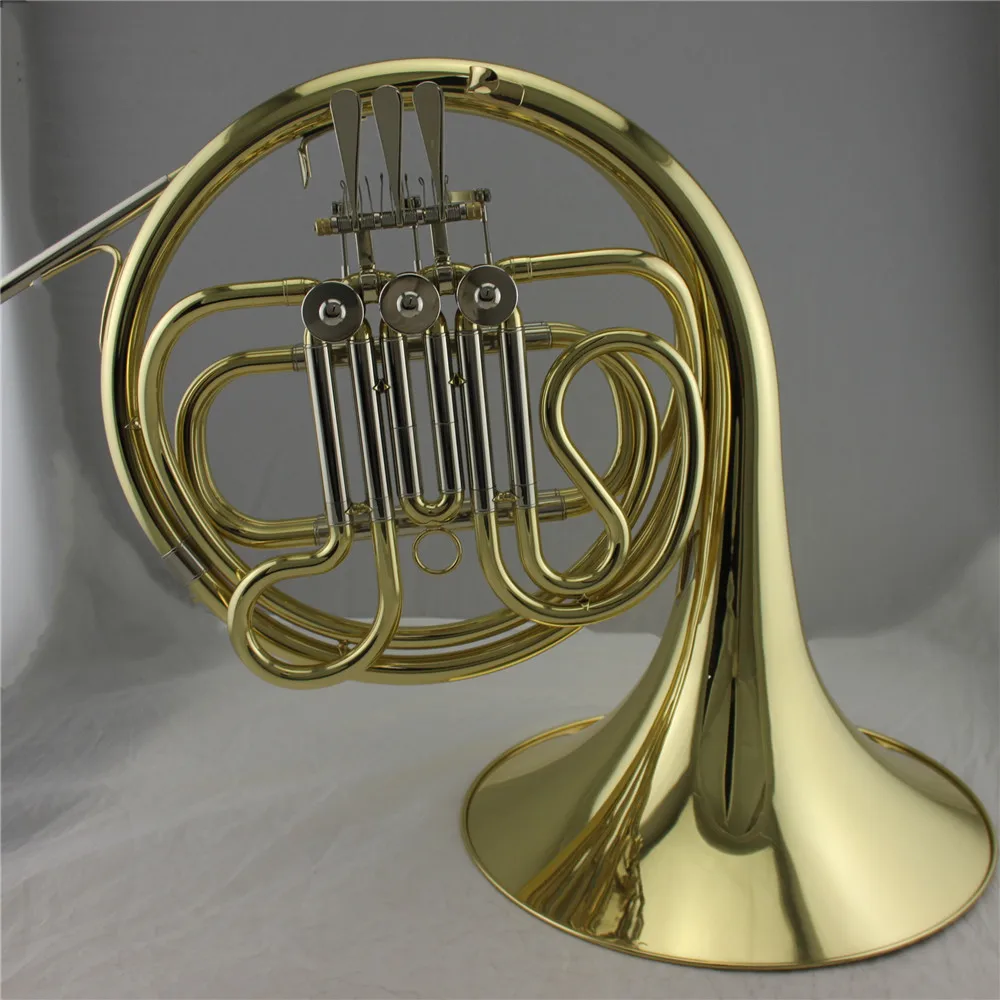 French Horn F key  Gold lacquer Brass body Cupronickel tuning pipe