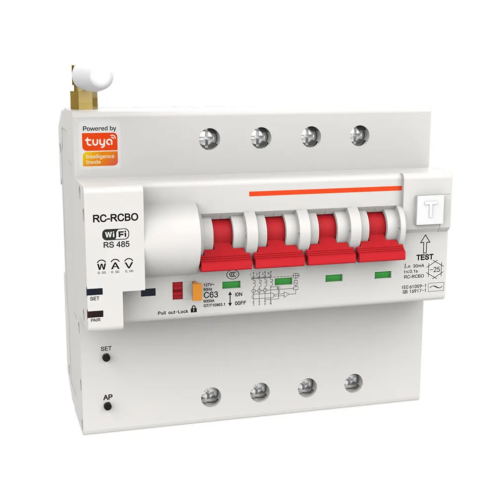 SZMYQ WIFi Moulded Flame Retardant Case 4P AC 125A 100A With Power Meter Protection Leakage Mitsubishi Smart Home Products C