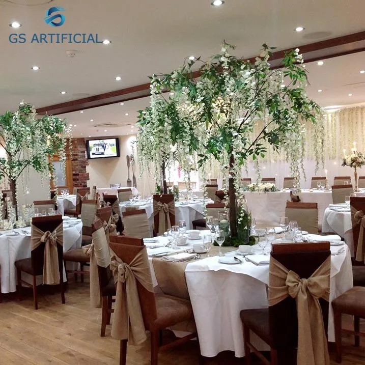 Artificial Plants Silk White Wisteria Flowers Tree Wedding decorative blossom tree artificial large fake wisteria flowers tree