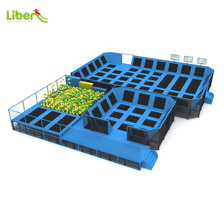 Blue Color Hot Sell Indoor Trampoline Park Commercial