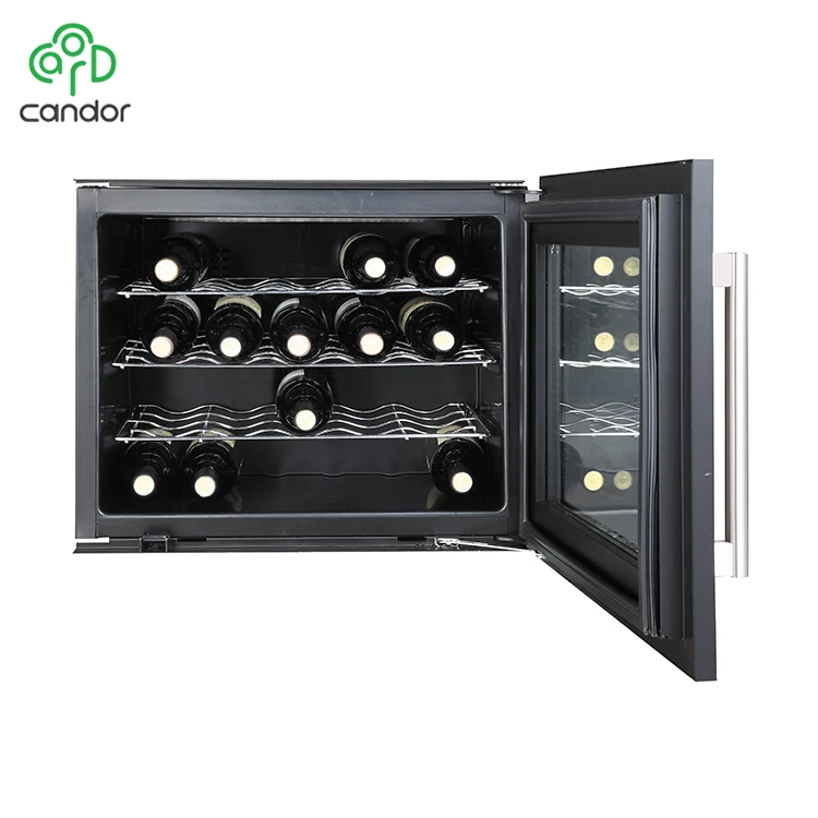 Wholesale price 5 to 22 degree temperature range compressor small 24bottle wine cooler built in