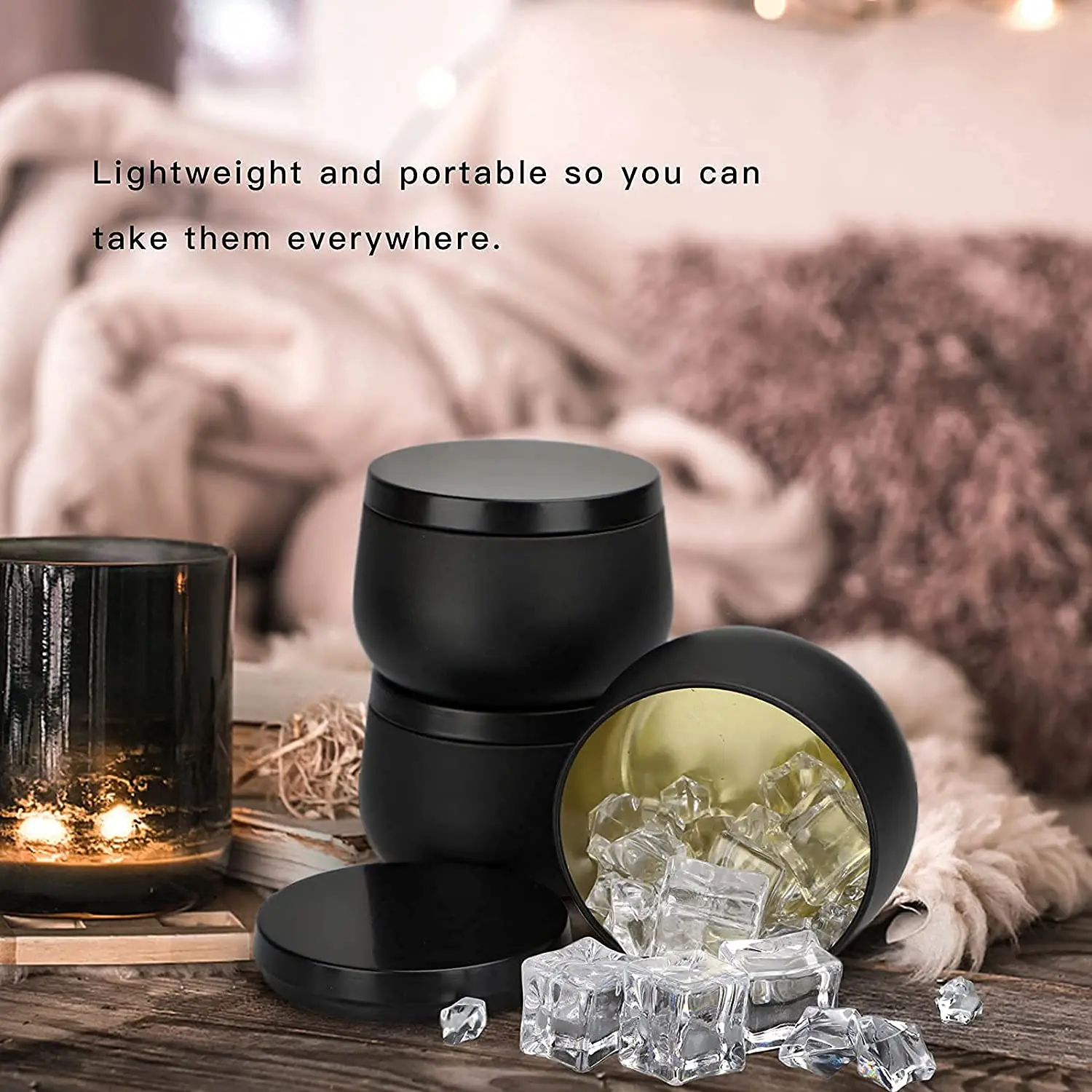 Candle Jars With Cover Travel Tin Round Containers 8oz Storage Candle Making Kits for Kitchen Spices Party Favors Home Deco