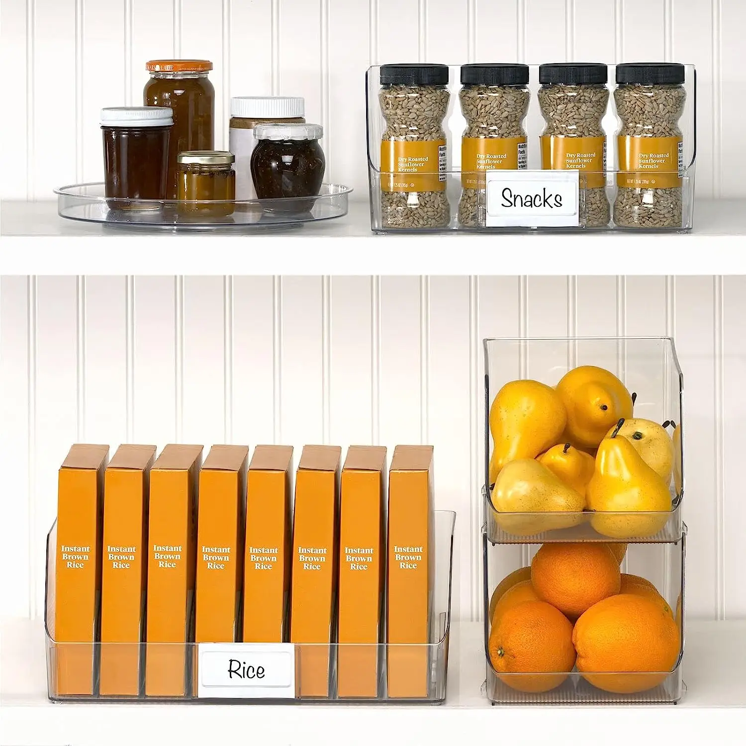 Round PET Plastic Lazy Susan Multifunction Turntable for Pantry Countertop Table Fridge Spice Rack Storage Container Bins