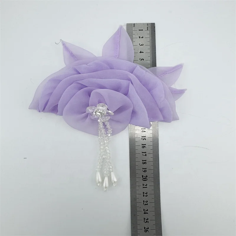 3D Multi-layer Handmade Cloth Stickers DIY Corsage Bead Appliques for Garment Accessories
