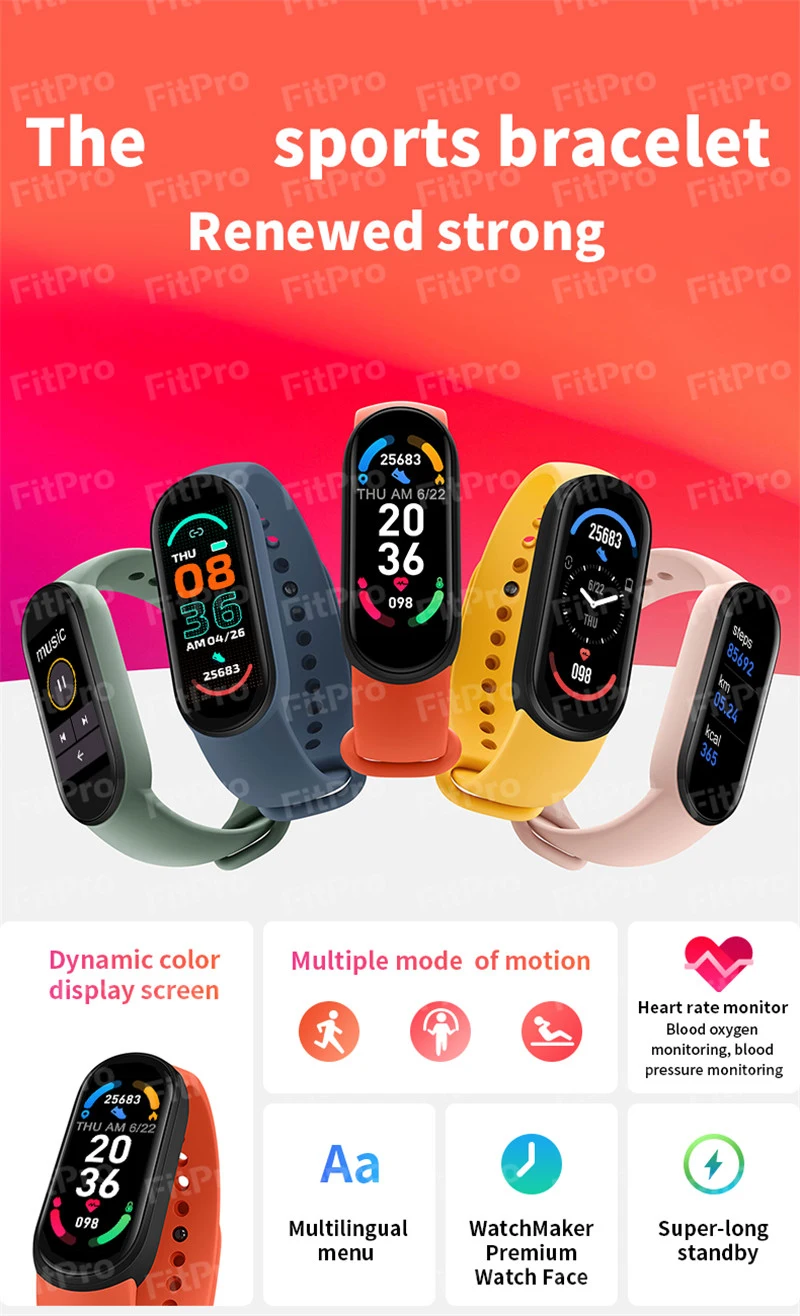  Часы LICHIP L219 band 4 pro banda inteligente m4 m6 фитнес-трек смарт-браслет pulseras inteligentes pulseira