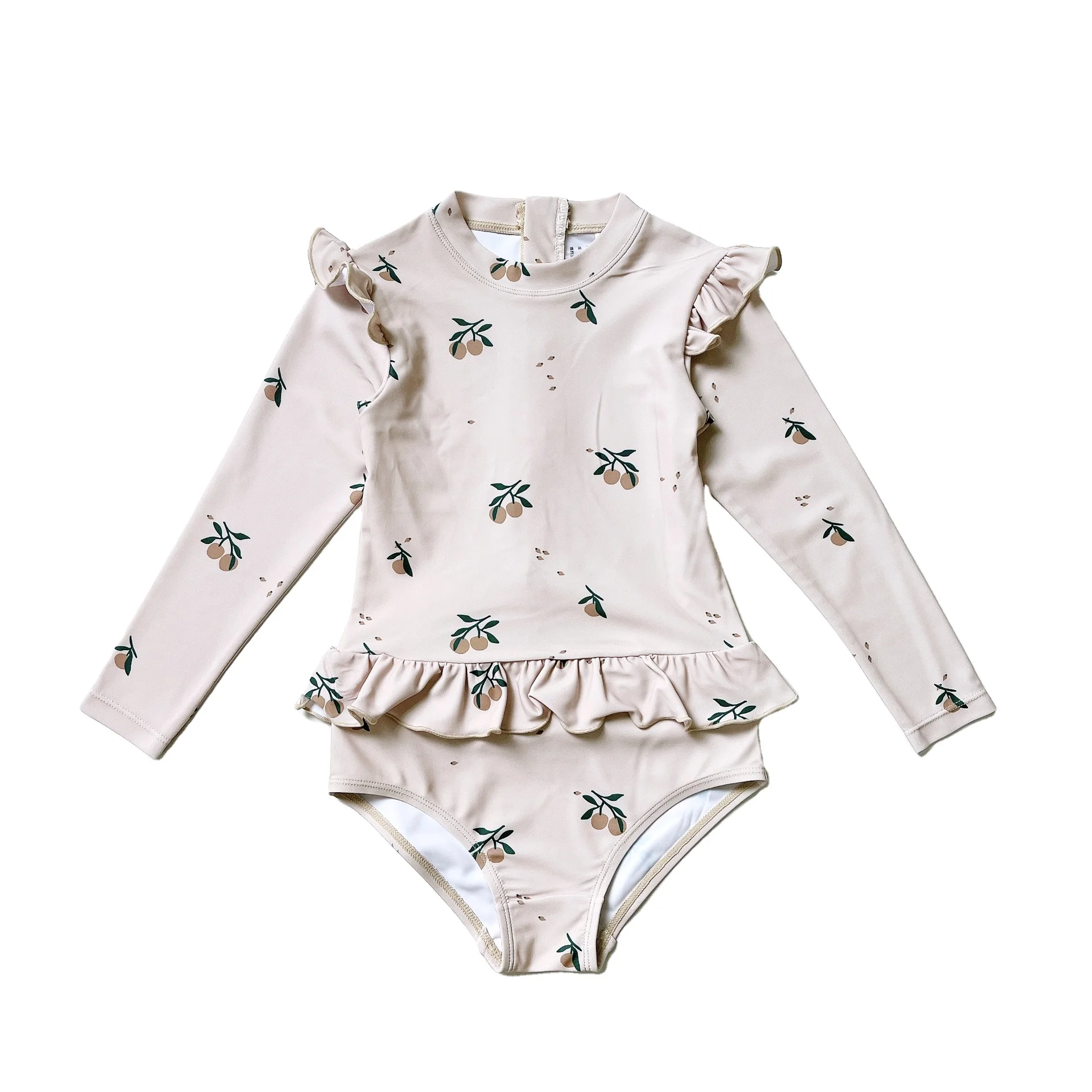 Baby Swimwear Breathable Floral Woven Cotton Long Sleeves New Design High Quality Baby Cloth Swimwear