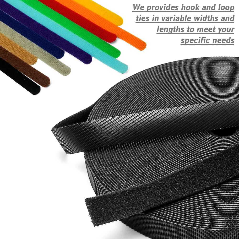 Colorful heavy duty pure nylon self adhesive reusable wrap pallet strap belt super elastic back to back hook and loop cable ties