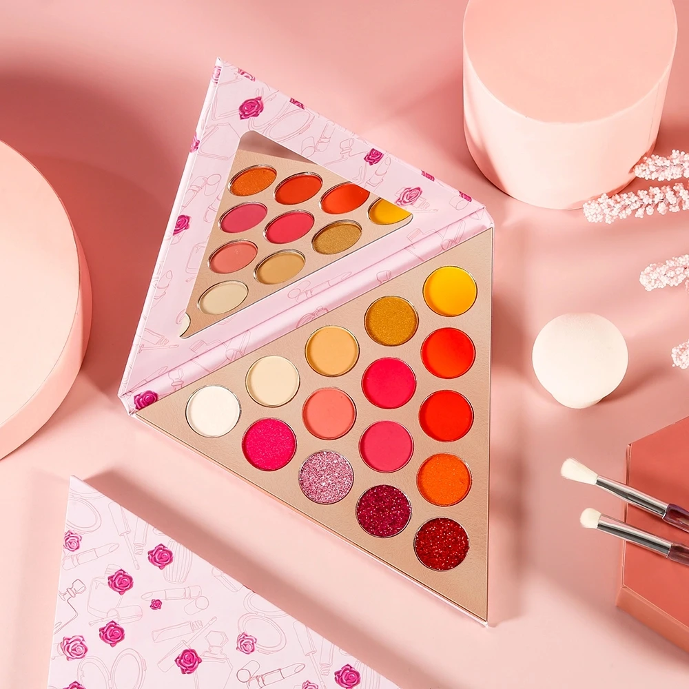 
Высокий пигмент, индивидуальный красочный макияж, частная марка, палитра теней для век, розовый 