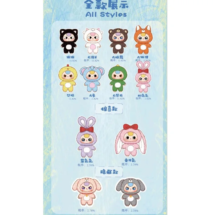 Hot Selling Cute Stuffed Animals Mysterious Blind box doll Toys Baby Plush Toys For Claw Machine Toy Crane Machine