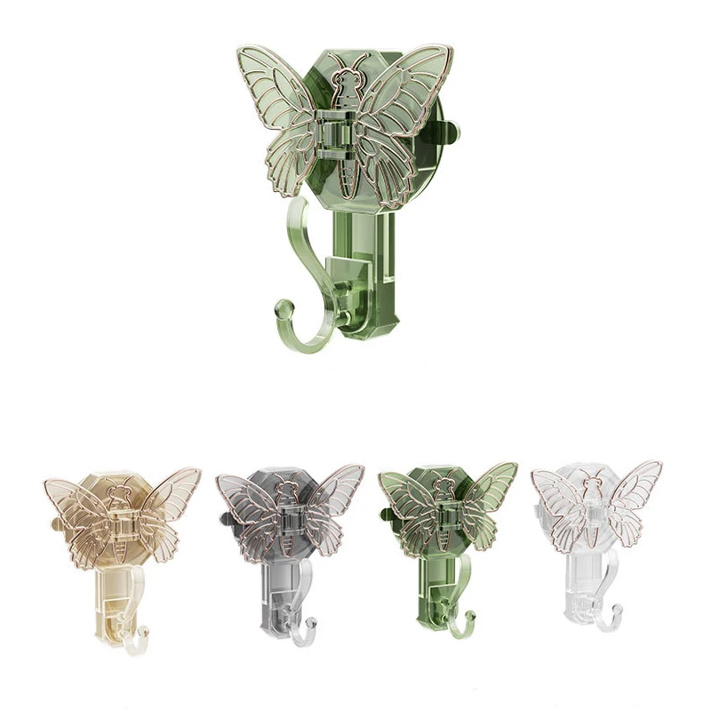 Household kitchen bathroom butterfly vacuum suction cup hook plastic hook for key can be removed and reused