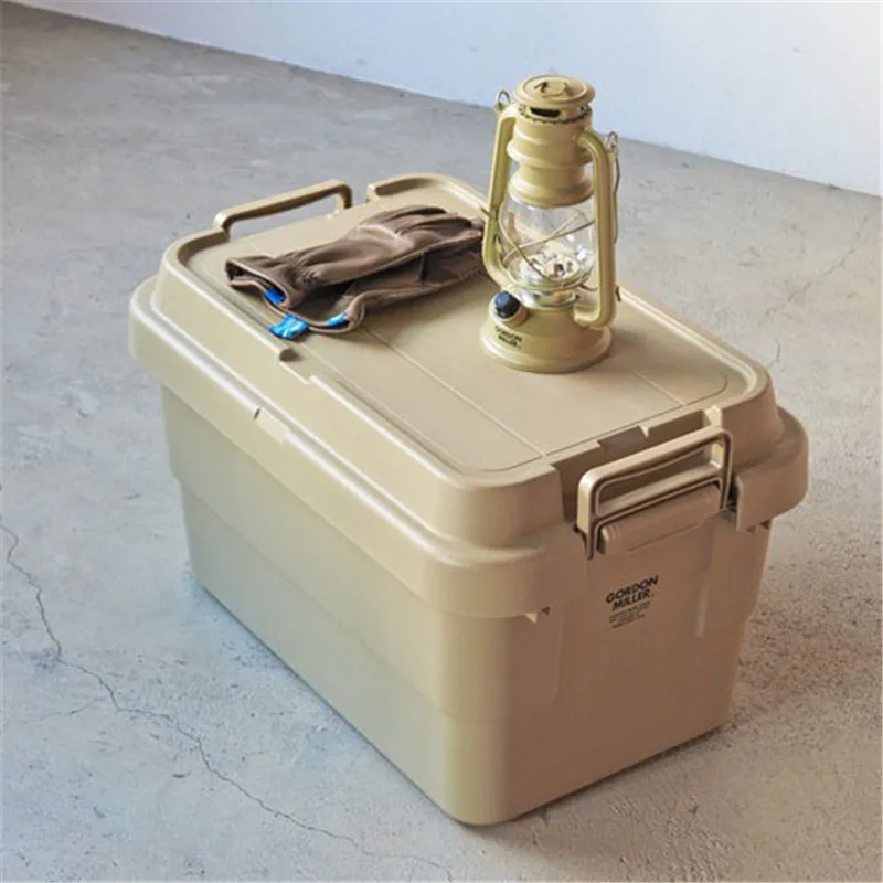 2022 Hot-Selling Durable 60L Plastic Camp Storage Container with Stringer Lid Foldable Portable Car Kitchen Travel Tool Storage